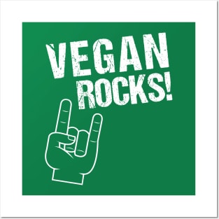 Vegan Rocks T-Shirt. Your Vegan Rock Style Tee! Posters and Art